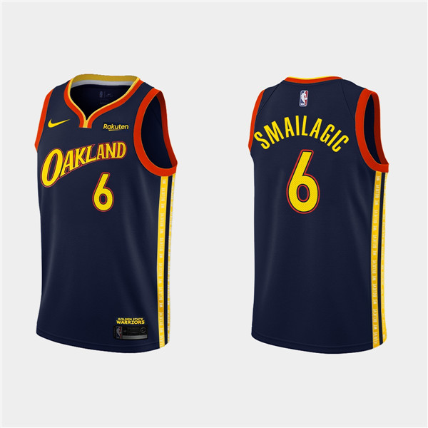 Men's Golden State Warriors #6 Alen Smailagic Navy NBA 2020-21 City Edition Stitched Jersey